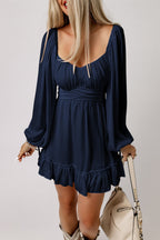 Navy Long Sleeve Mini Dress
