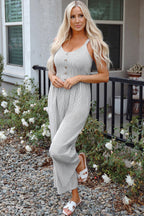 Sleeveless Striped Wide Leg Jumpsuit