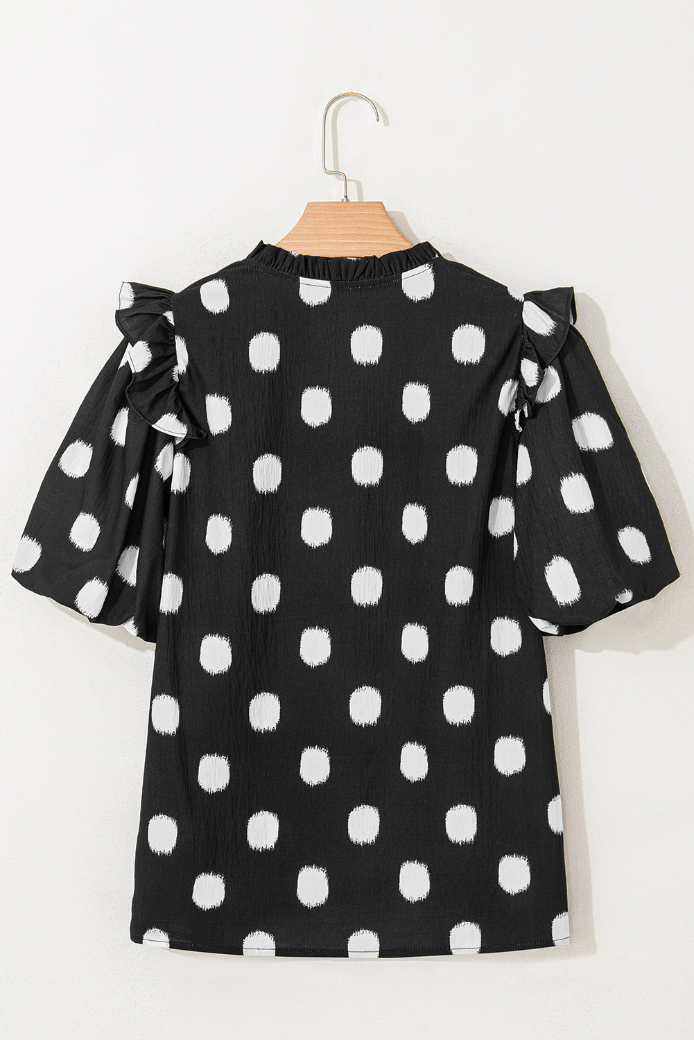 Pola Dot Balloon Sleeve Blouse