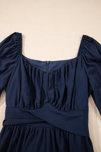 Navy Long Sleeve Mini Dress