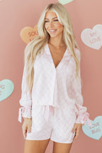 Bow Lattice 2pcs Pajama Set