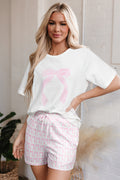 Pink Bow Casual Lounge Set