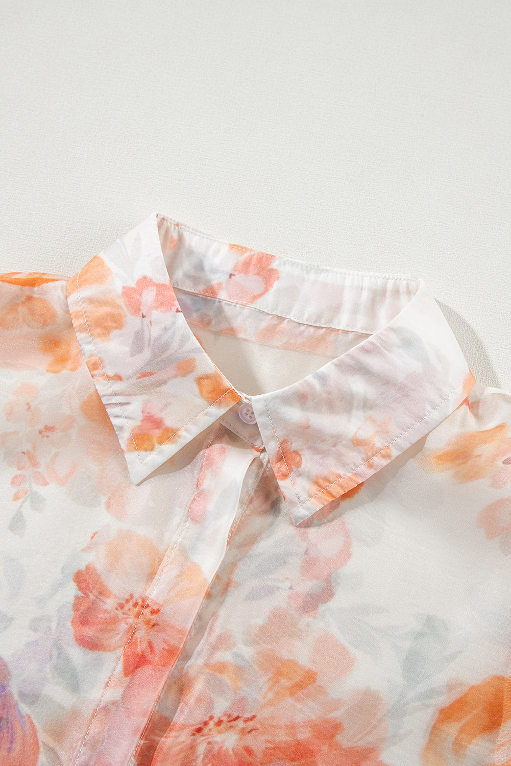 Floral Sheer Long Sleeve Blouse