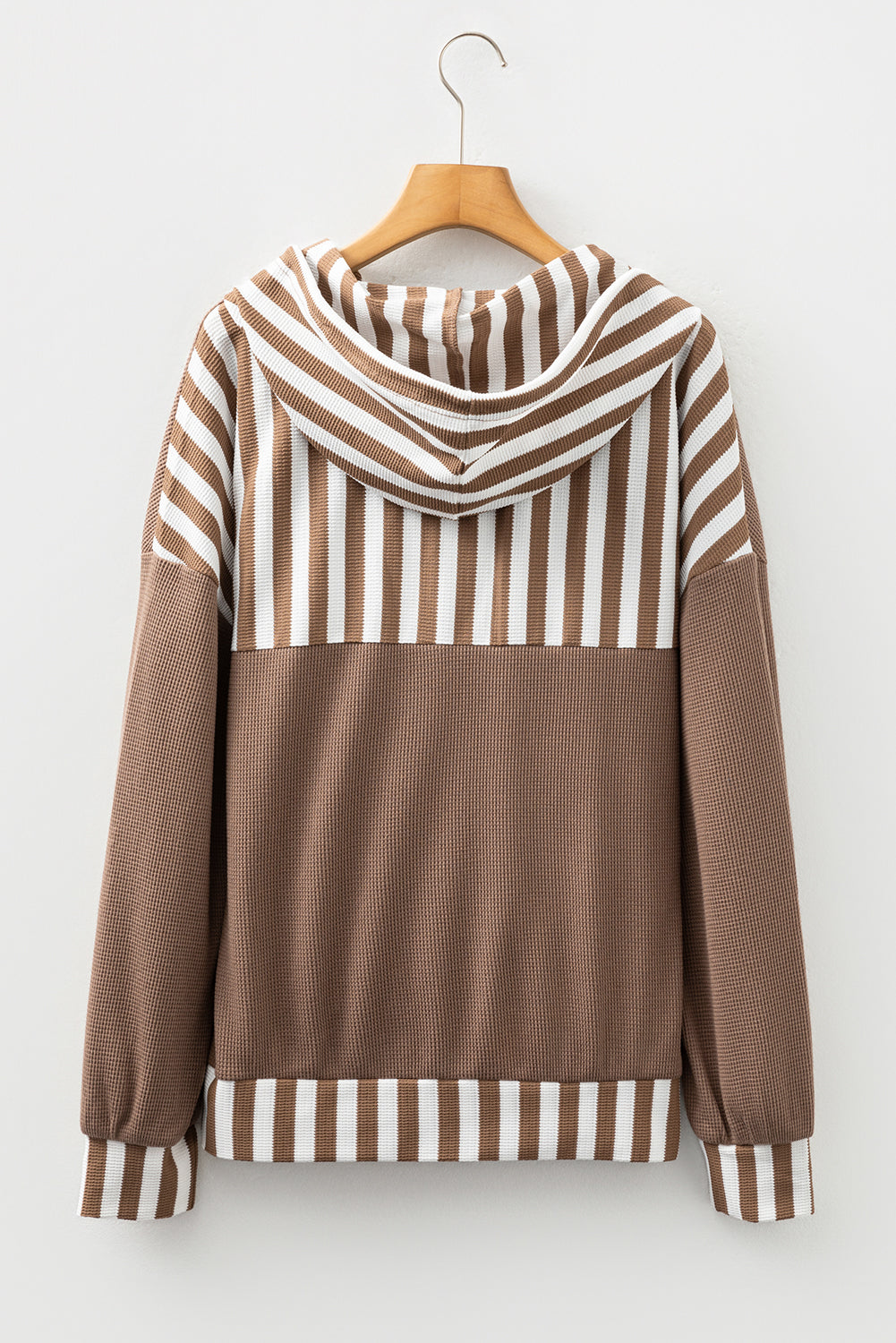 Striped Patchwork Drawstring Hoodie