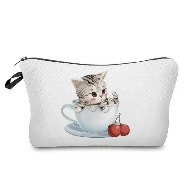 Elegant Multicolor Printed Large Capacity Pencil Case For Students Cute Cartoon Theme Stationary Cosmetic Bag