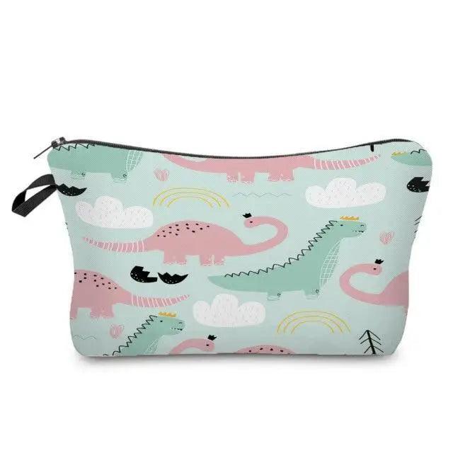 Elegant Multicolor Printed Large Capacity Pencil Case For Students Cute Cartoon Theme Stationary Cosmetic Bag