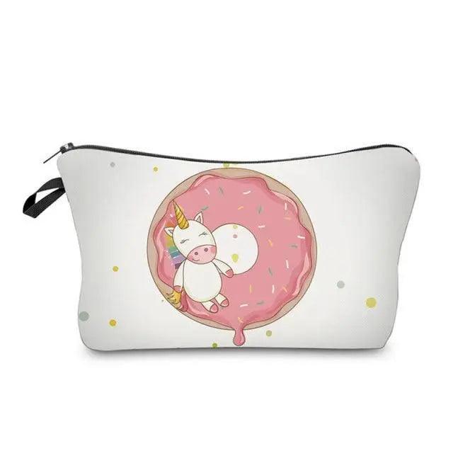 Elegant Multicolor Printed Large Capacity Pencil Case For Students Cute Cartoon Theme Stationary Cosmetic Bag