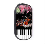 Elegant Music Note Piano Pen Case Holder Stylish Black/White Pencil Bag Guitar Pencil Case Unique Stationery Case For School
