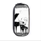 Elegant Music Note Piano Pen Case Holder Stylish Black/White Pencil Bag Guitar Pencil Case Unique Stationery Case For School