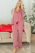 Red Striped 2pcs Pajama Set