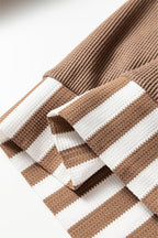 Striped Patchwork Drawstring Hoodie