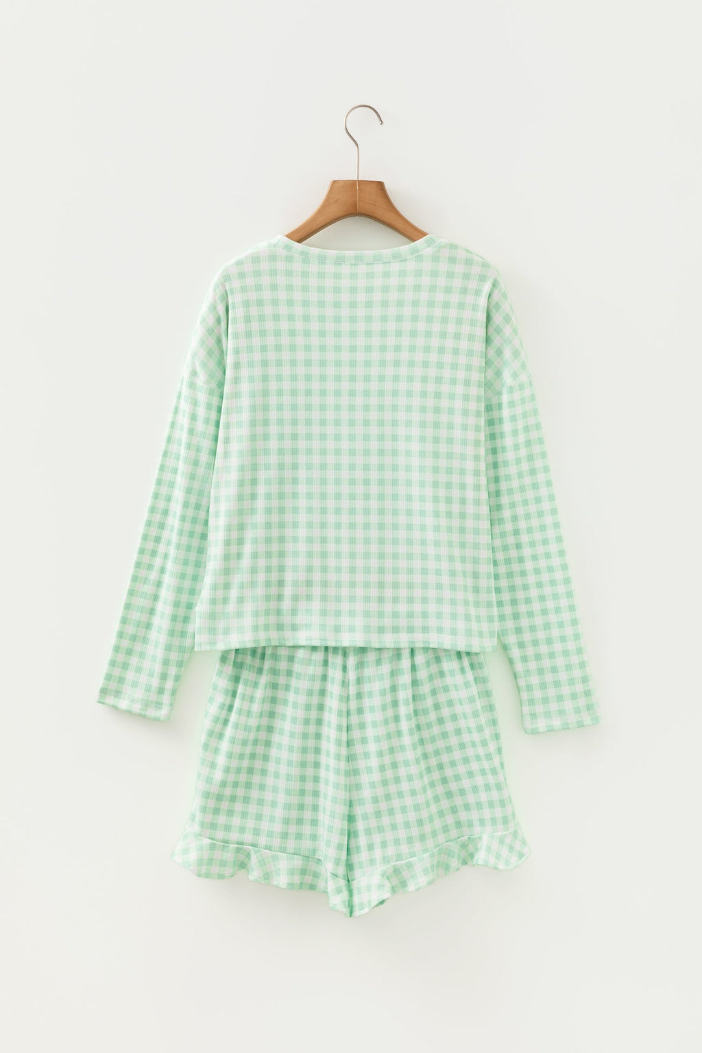 Mint Plaid 2pcs Lounge Set