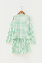 Mint Plaid 2pcs Lounge Set