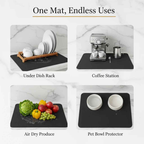2 Pack Of Strabella Dish Drying Mat - Super Absorbent, Quick Dry, Non-Slip in Black