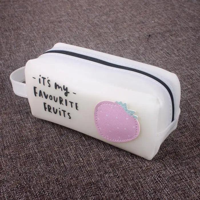 Fruit Pattern Pencil Case Large Capacity Candy Colors Pencil Cases High School College Office Supply Pencil Box