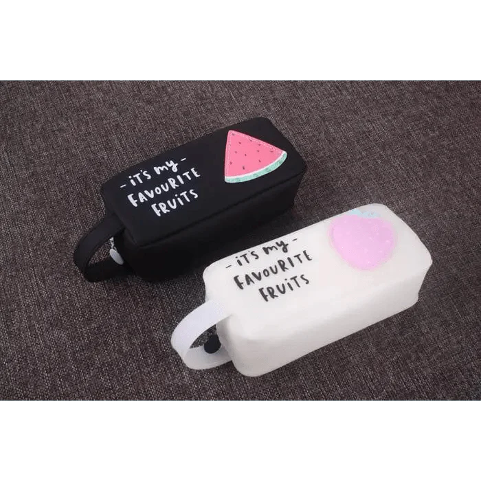 Fruit Pattern Pencil Case Large Capacity Candy Colors Pencil Cases High School College Office Supply Pencil Box