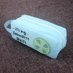 Fruit Pattern Pencil Case Large Capacity Candy Colors Pencil Cases High School College Office Supply Pencil Box
