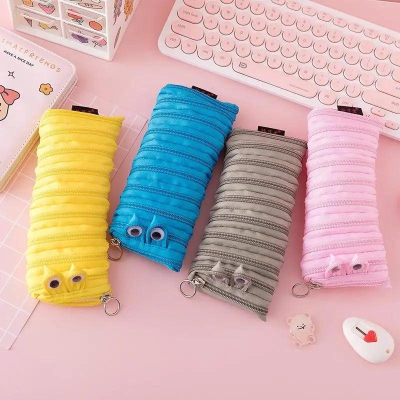 Funny Zipper Pencil Case Classic Colorful Stationery Storage Pouch For Students Vintage Office Pencil Case