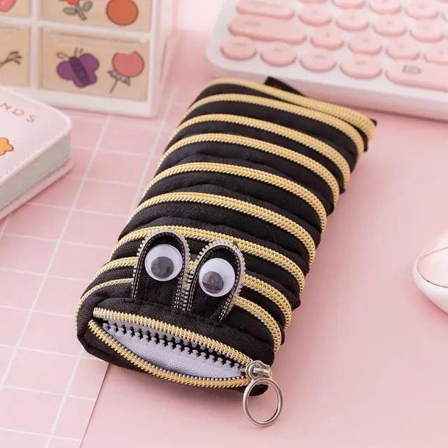 Funny Zipper Pencil Case Classic Colorful Stationery Storage Pouch For Students Vintage Office Pencil Case