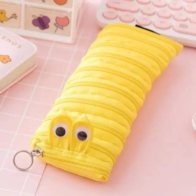 Funny Zipper Pencil Case Classic Colorful Stationery Storage Pouch For Students Vintage Office Pencil Case