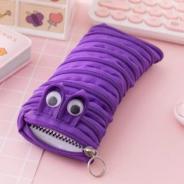 Funny Zipper Pencil Case Classic Colorful Stationery Storage Pouch For Students Vintage Office Pencil Case