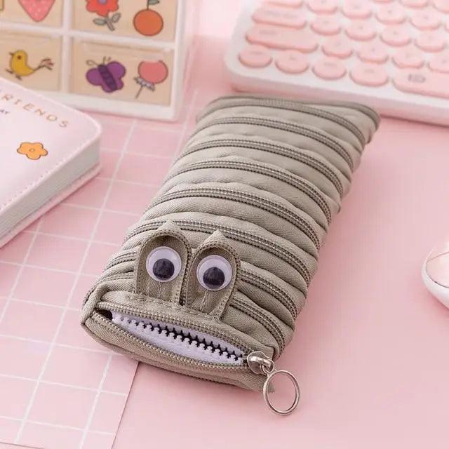 Funny Zipper Pencil Case Classic Colorful Stationery Storage Pouch For Students Vintage Office Pencil Case