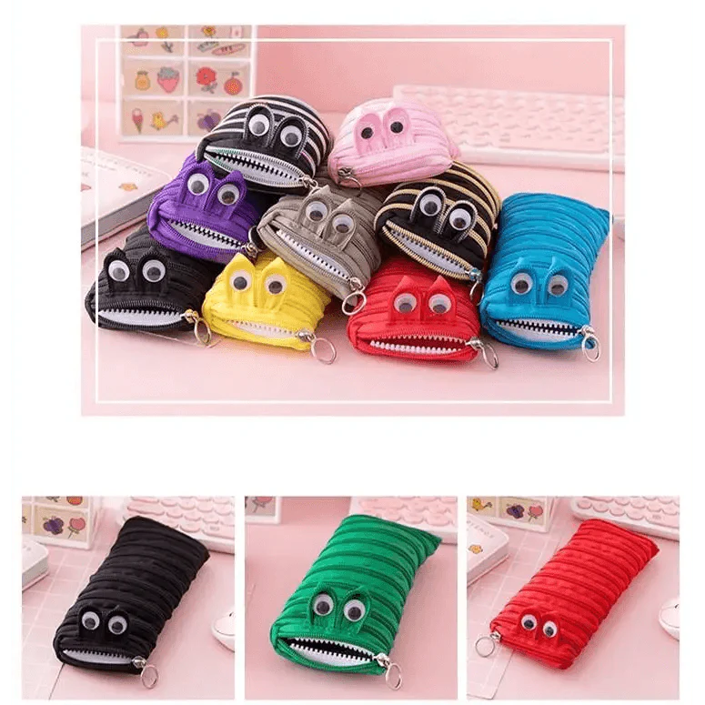 Funny Zipper Pencil Case Classic Colorful Stationery Storage Pouch For Students Vintage Office Pencil Case