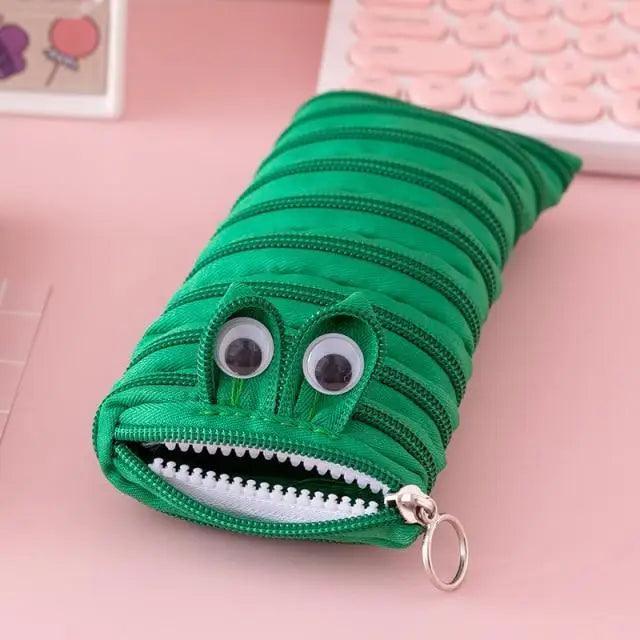 Funny Zipper Pencil Case Classic Colorful Stationery Storage Pouch For Students Vintage Office Pencil Case