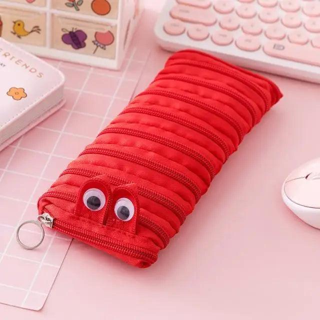 Funny Zipper Pencil Case Classic Colorful Stationery Storage Pouch For Students Vintage Office Pencil Case
