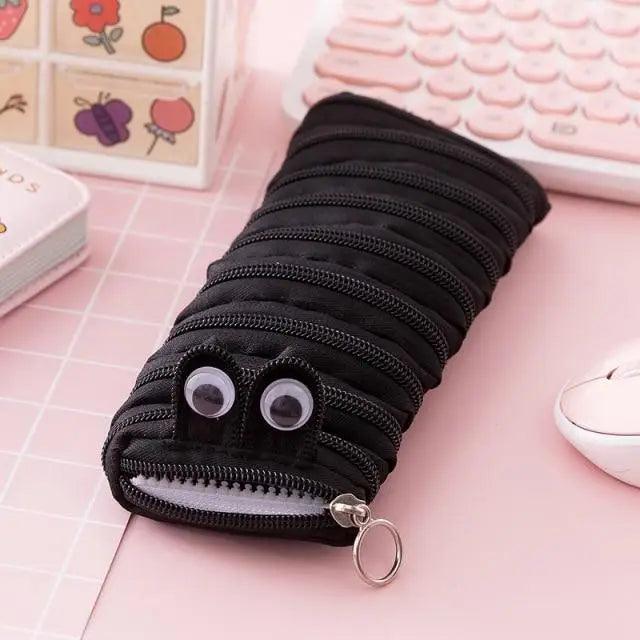 Funny Zipper Pencil Case Classic Colorful Stationery Storage Pouch For Students Vintage Office Pencil Case
