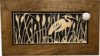 Decorative Gun Safe Heron in Cattails Wall-Mounted Gun Cabinet To Securely Store Your Gun In Plain Sight