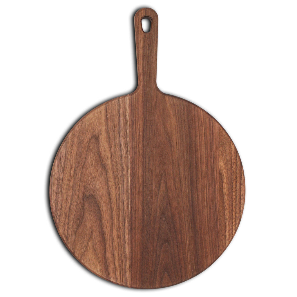 XL Walnut Paddle Cutting Board With Handle, Round Charcuterie Board, Wedding Gift, Charcuterie Board With Handle, 100% Handmade in the USA