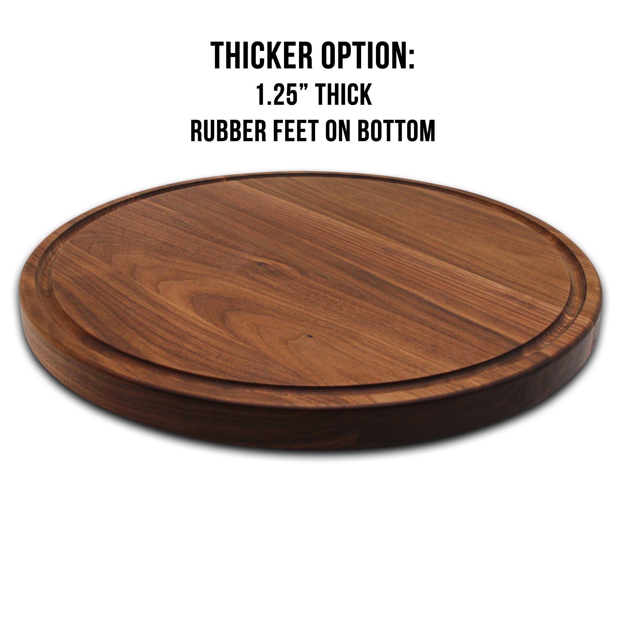 18" Walnut Personalized Round Board with Juice Groove, 18” Round Personalized Charcuterie Board, Wedding Gift, Gift For the Couple, USA Made