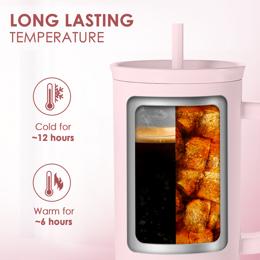 Gift for Wife from Husband, Funny Insulated Stainless Steel Tumbler 40oz with Handle and Straw - Travel Coffee Mug Gift for Wifey on Wedding Anniversary Christmas Birthday Valentine