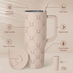 Horse Tumbler with Handle, Insulated Cup Stainless Steel Travel Mug Cup, Gifts for Women Girl, Equestrian Gift for Birthday Christmas, 40oz