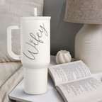 Gift for Wife from Husband-40oz Insulated Stainless Steel Tumbler with Handle and Straw, Gifts for Anniversary, Birthday, Christmas, Valentine, Coffee Travel Mug