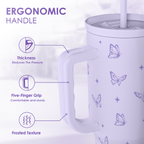 Butterfly Gifts for Women, Butterfly Tumbler with Handle, Stainless Steel Insulated Coffee Travel Mug Cup, Gifts for Women Girls on Birthday Christmas, 40oz