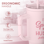 Gift for Wife from Husband, Funny Insulated Stainless Steel Tumbler 40oz with Handle and Straw - Travel Coffee Mug Gift for Wifey on Wedding Anniversary Christmas Birthday Valentine