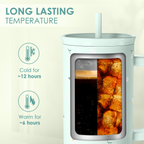 Daisy Flower Tumbler with Handle and Straw - Insulated Stainless Steel Coffee Travel Mug for Women Girls, Floral Gift Idea for Birthday Christmas