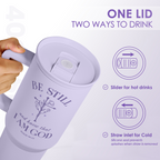 Christian Gift for Women - Insulated Stainless Steel Tumbler with Handle and Straw - Religious Inspirational Gifts for Birthday Christmas, 40oz