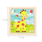 Intelligence Kids Toy Wooden 3D Puzzle Tangram for Children Baby Cartoon Animal , Traffic Puzzles Educational Learning Toys