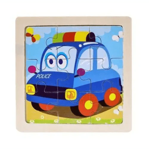 Intelligence Kids Toy Wooden 3D Puzzle Tangram for Children Baby Cartoon Animal , Traffic Puzzles Educational Learning Toys