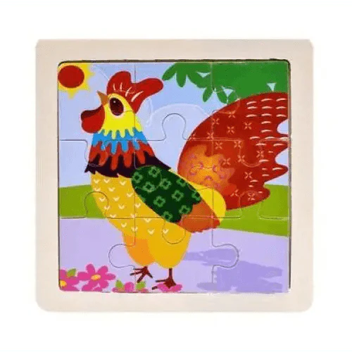 Intelligence Kids Toy Wooden 3D Puzzle Tangram for Children Baby Cartoon Animal , Traffic Puzzles Educational Learning Toys