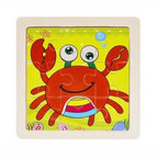 Intelligence Kids Toy Wooden 3D Puzzle Tangram for Children Baby Cartoon Animal , Traffic Puzzles Educational Learning Toys