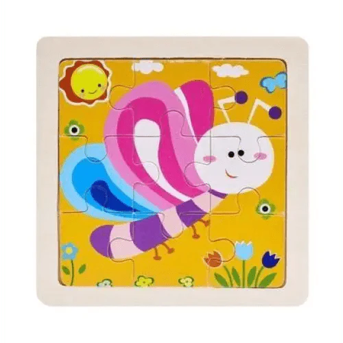 Intelligence Kids Toy Wooden 3D Puzzle Tangram for Children Baby Cartoon Animal , Traffic Puzzles Educational Learning Toys