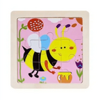 Intelligence Kids Toy Wooden 3D Puzzle Tangram for Children Baby Cartoon Animal , Traffic Puzzles Educational Learning Toys