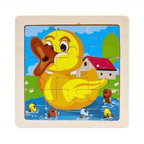 Intelligence Kids Toy Wooden 3D Puzzle Tangram for Children Baby Cartoon Animal , Traffic Puzzles Educational Learning Toys