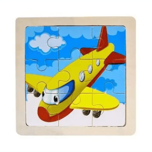 Intelligence Kids Toy Wooden 3D Puzzle Tangram for Children Baby Cartoon Animal , Traffic Puzzles Educational Learning Toys