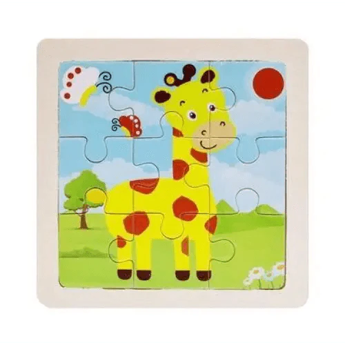 Intelligence Kids Toy Wooden 3D Puzzle Tangram for Children Baby Cartoon Animal , Traffic Puzzles Educational Learning Toys