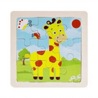 Intelligence Kids Toy Wooden 3D Puzzle Tangram for Children Baby Cartoon Animal , Traffic Puzzles Educational Learning Toys